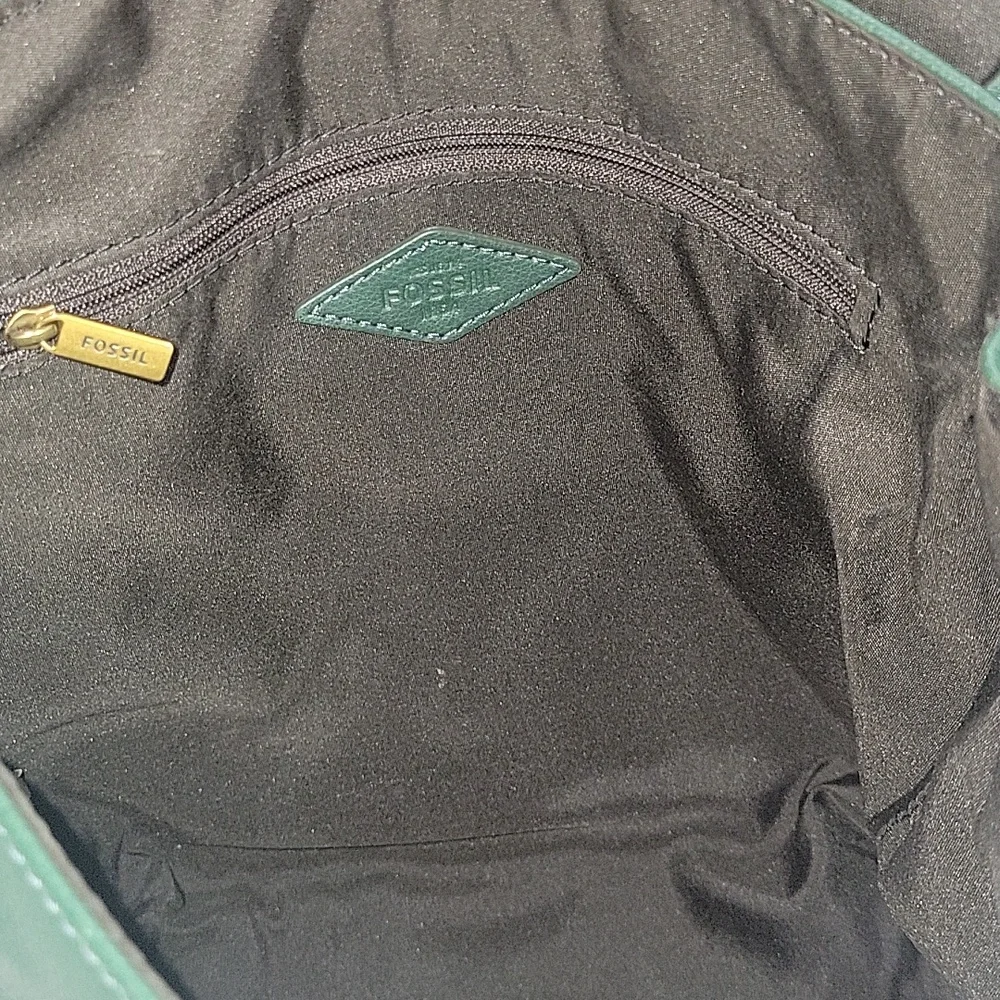Fossil Green Leather Backpack Shoulder Bag